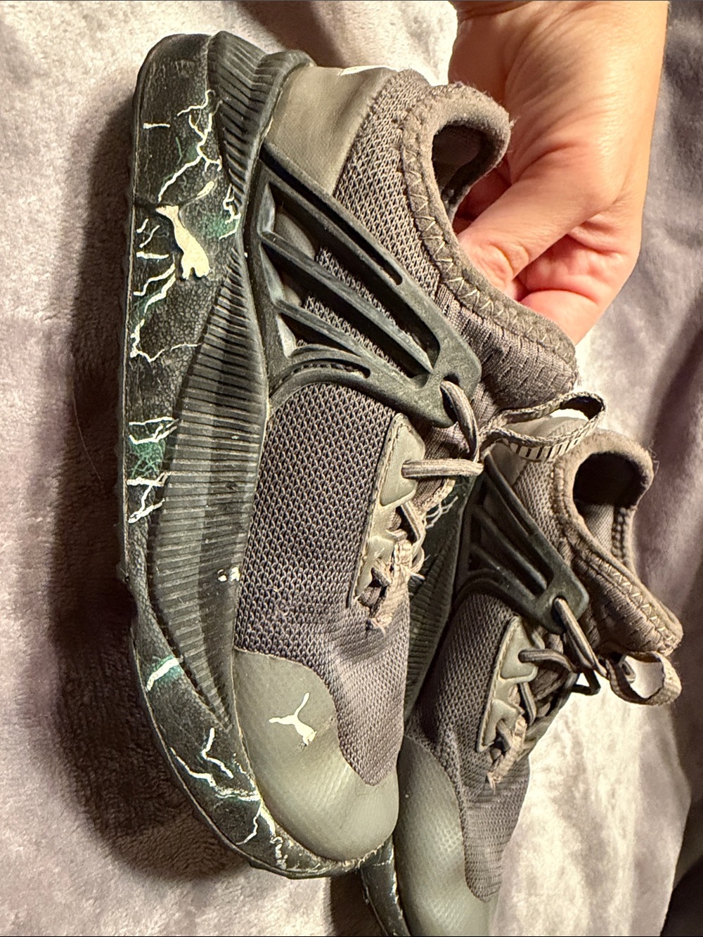 Puma Kids Black Athletic Sneakers with Subtle Gray Accents - Picture 2 of 6